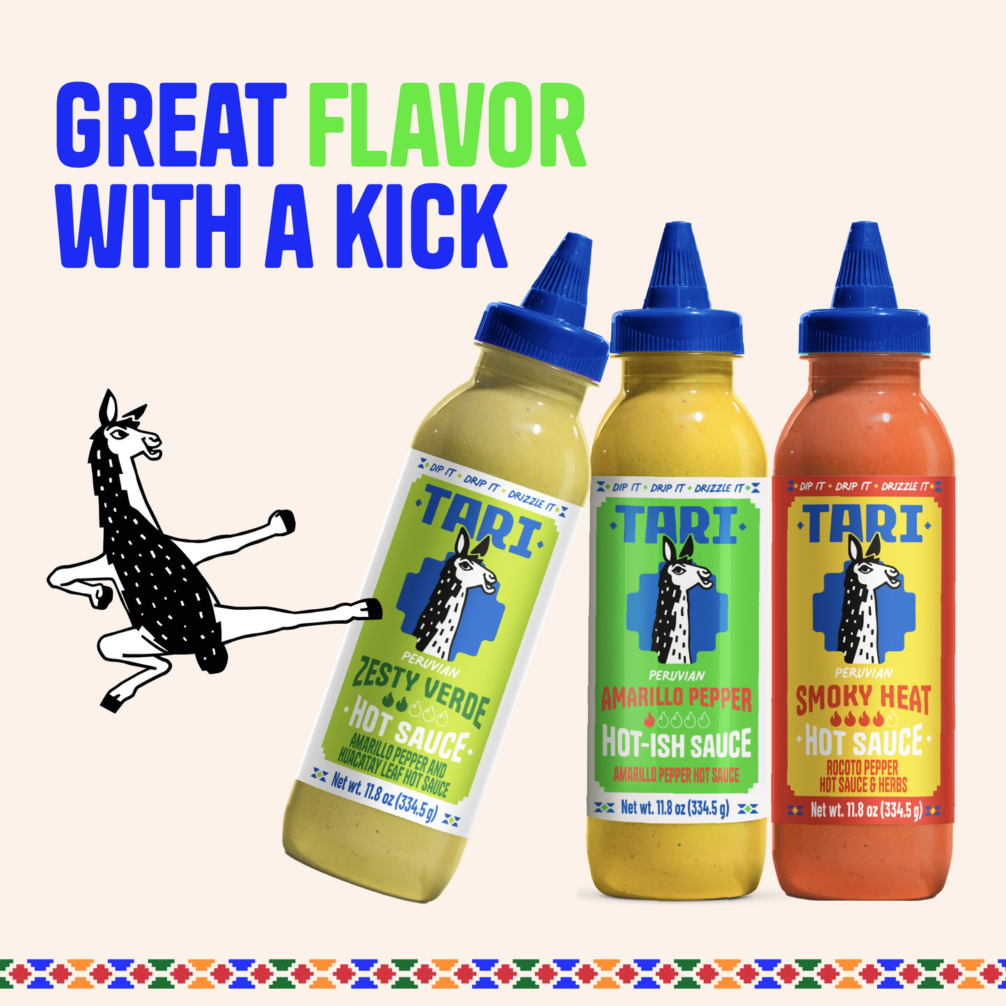 3pk Tari Variety Pack - Ají Amarillo & Verde & Smoky - 11.8 oz each