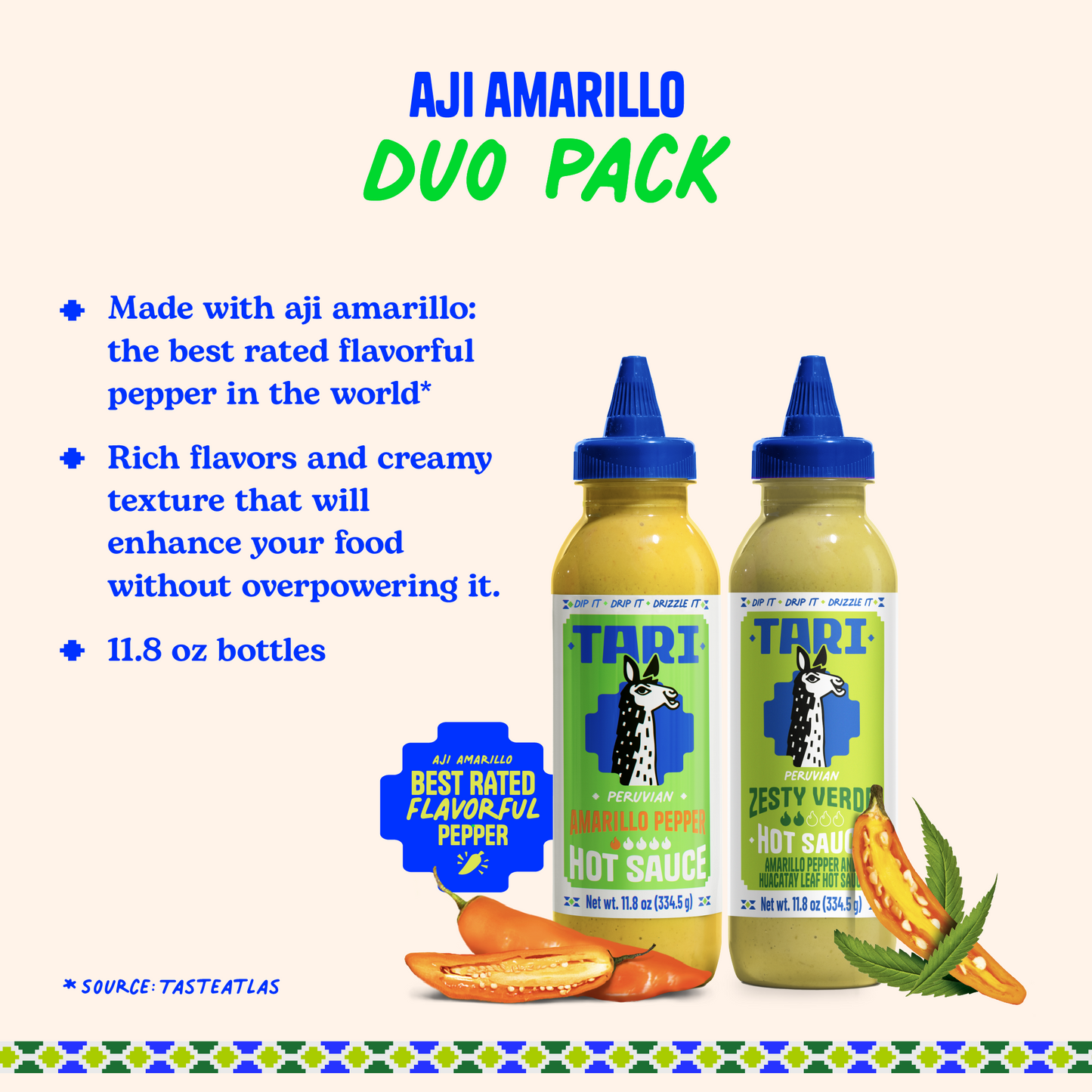 2pk Tari Variety Pack - Ají Amarillo & Zesty Verde - 11.8 oz each
