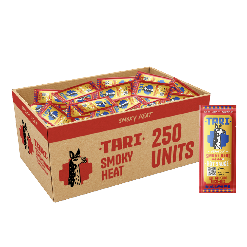 Tari Smoky Heat Hot Sauce Packets | Smoky & Spicy Kick | Perfect Single-Serve Size for Eggs, Chicken Wings, Noodles, and more | 0.28 Oz (250 Packets)